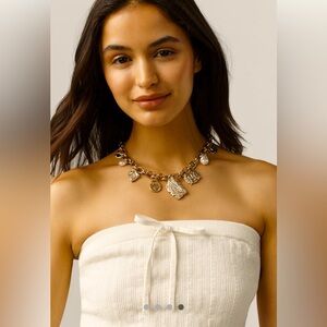 REFORMATION NWT Zazie Cotton-Blend Strapless Sweater Tube Top White/Cream Medium